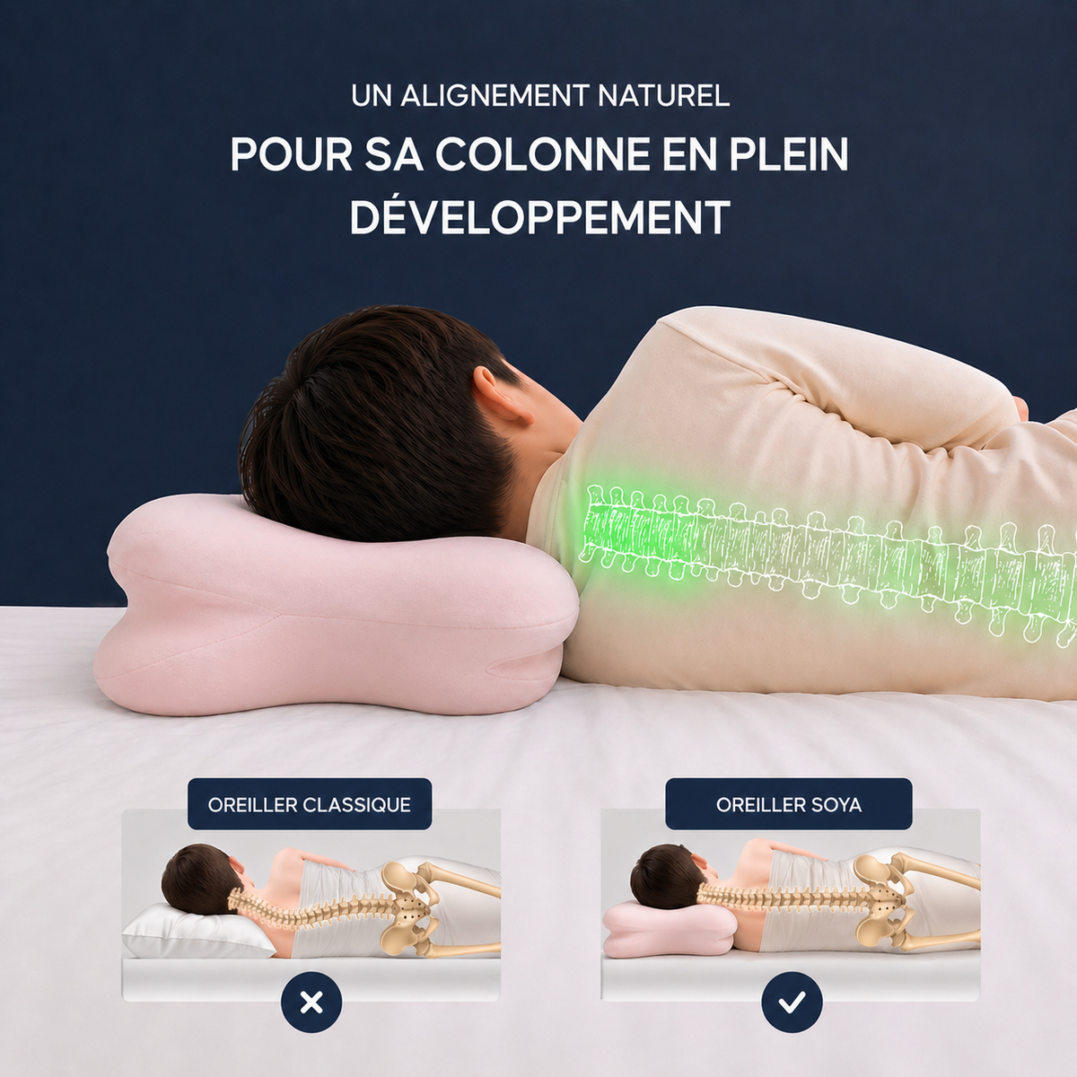 Oreiller Ergonomique Enfant (4-12 ans)