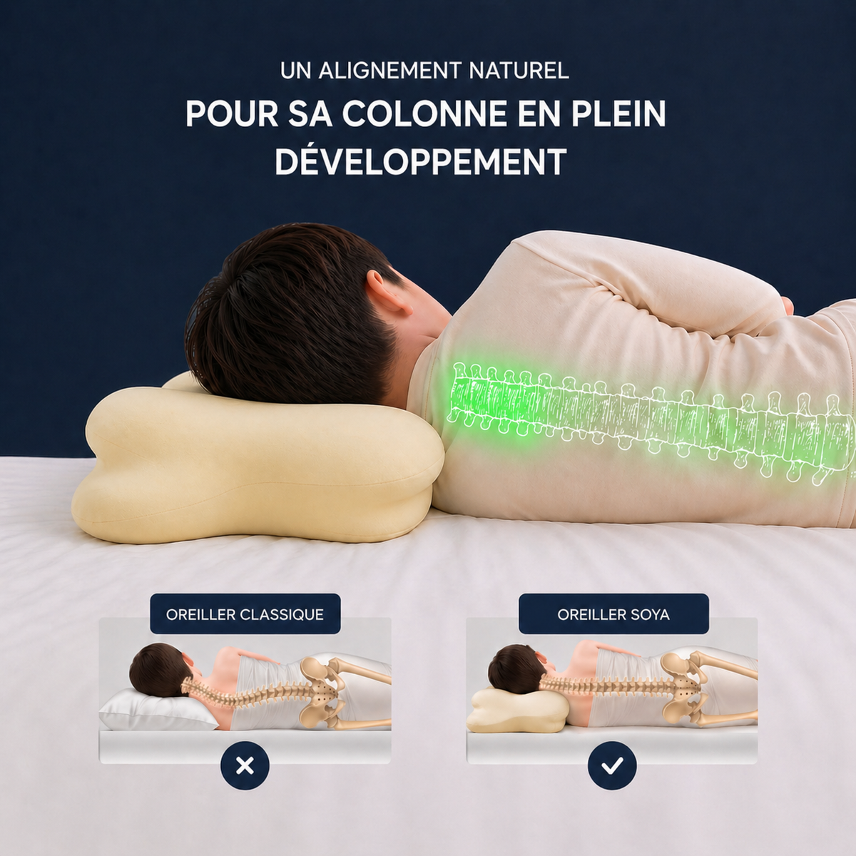Oreiller Ergonomique Enfant (4-12 ans)