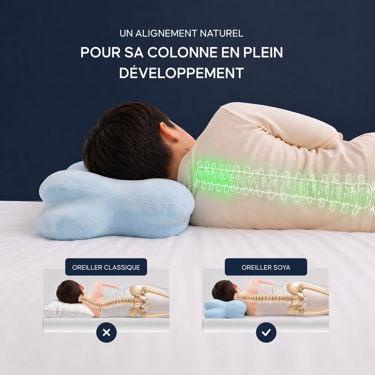 Oreiller Ergonomique Enfant (4-12 ans)